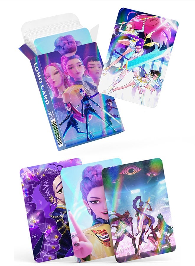 30PCS KPop Demon Hunter Themed LOMO Cards Set, HD Printed Collectible Photocards Party Favors for Kids Teens Fans Birthday Gift Themed Party Supplies - Image 5