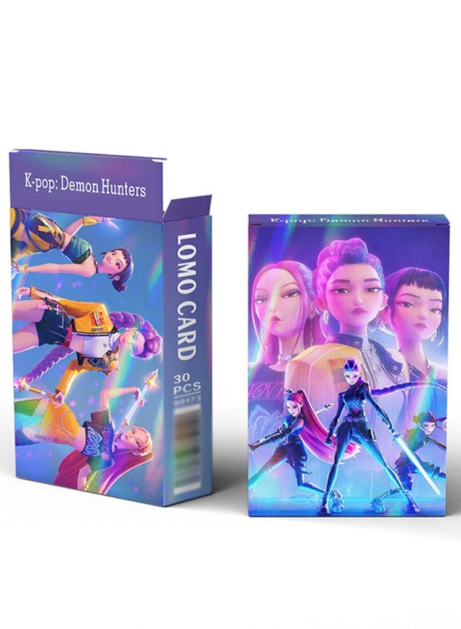 30PCS KPop Demon Hunter Themed LOMO Cards Set, HD Printed Collectible Photocards Party Favors for Kids Teens Fans Birthday Gift Themed Party Supplies - Image 3