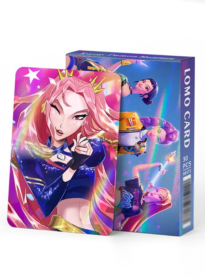 30PCS KPop Demon Hunter Themed LOMO Cards Set, HD Printed Collectible Photocards Party Favors for Kids Teens Fans Birthday Gift Themed Party Supplies - Image 4