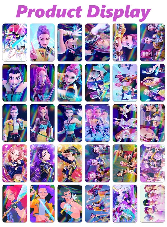 30PCS KPop Demon Hunter Themed LOMO Cards Set, HD Printed Collectible Photocards Party Favors for Kids Teens Fans Birthday Gift Themed Party Supplies - Image 2