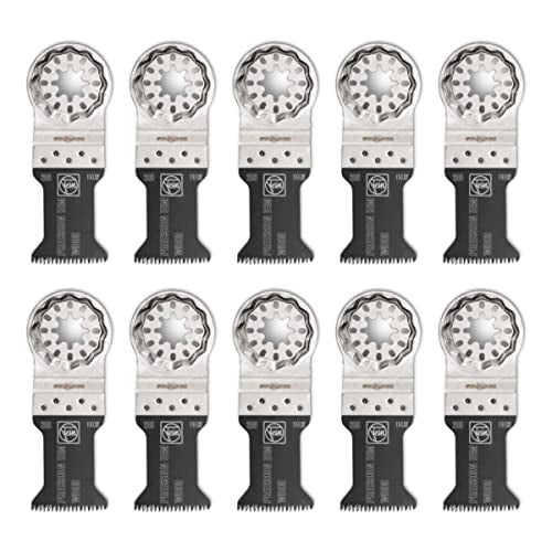 Fein Starlock E-Cut Saw Blade - 10-Pack - Precision Cutting for Sheet Metals, Aluminum Profiles, Copper Pipes & Hard Plastics with Fine Teeth, 1-1/8" Width, 2" Length - 63502157260 - Image 1
