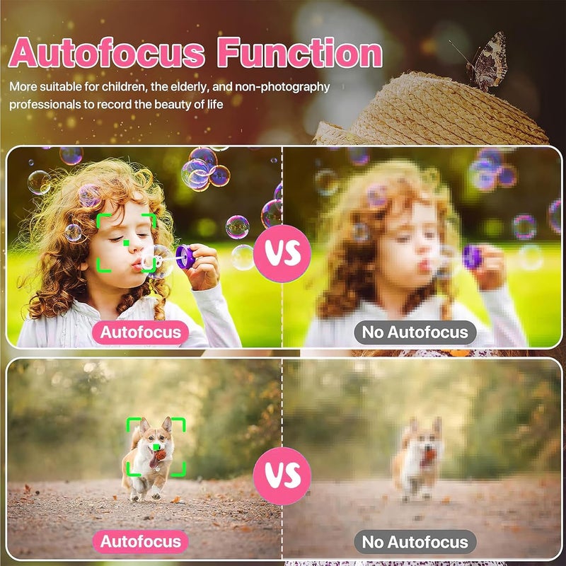 Digital Camera, 44MP FHD 1080P Video Camera for Kids, Digital Point and Shoot Camera with 32GB SD Card,16X Zoom Anti Shake, Compact Small Camera for Teens/Boys/Girls (Pink) - Image 4