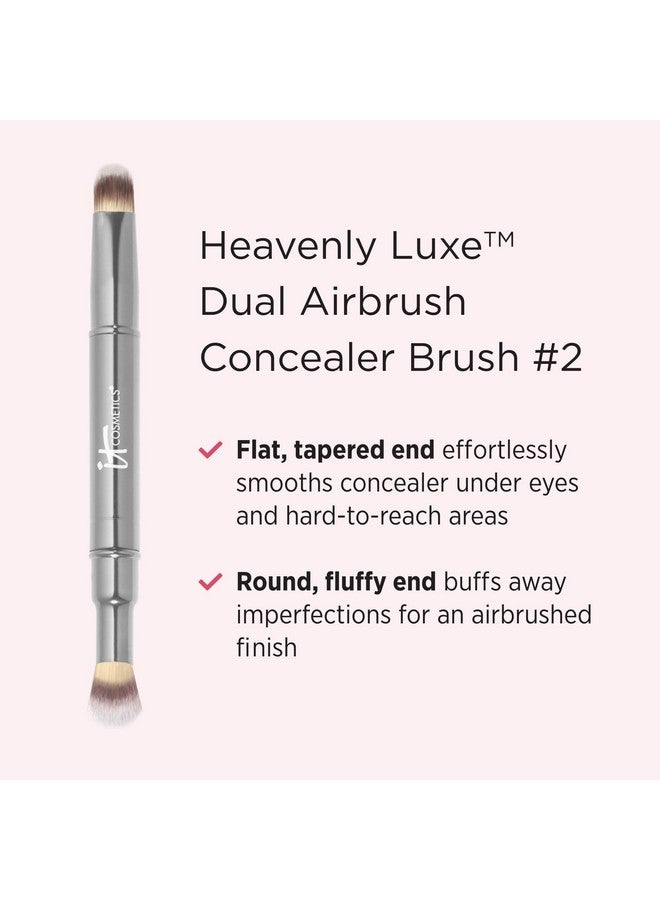 IT COSMETICS Heavenly Luxe Dual Airbrush Concealer Brush 2Dualended2In1 Brush For Liquid & Cream Concealerbuff Away Imperfectionswith Awardwinning Luxe Hair - Image 2
