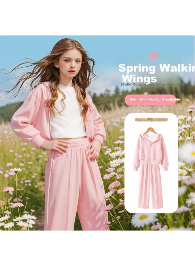 Marcolor Girls' Sweet T Style Jacket And Sports Two-piece Set, Size 140