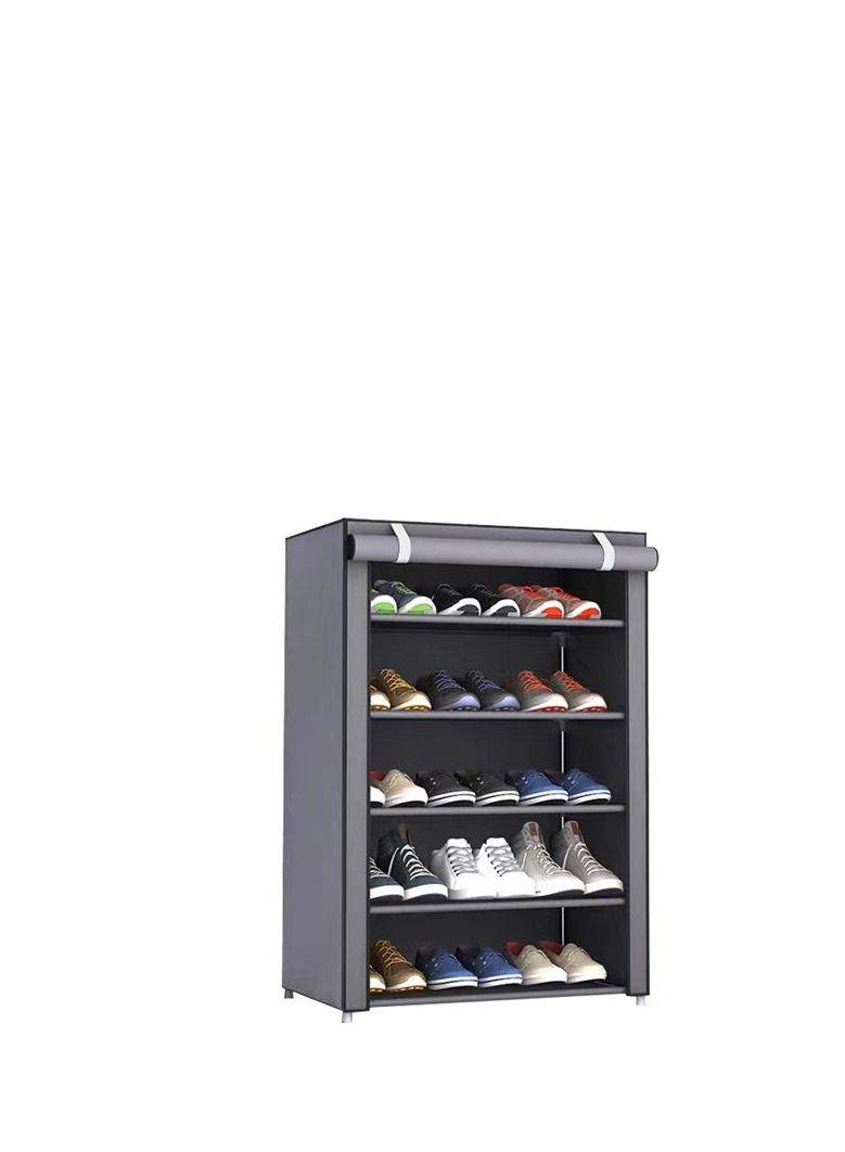 Fabric Shoe Rack 6 Layers Gray
