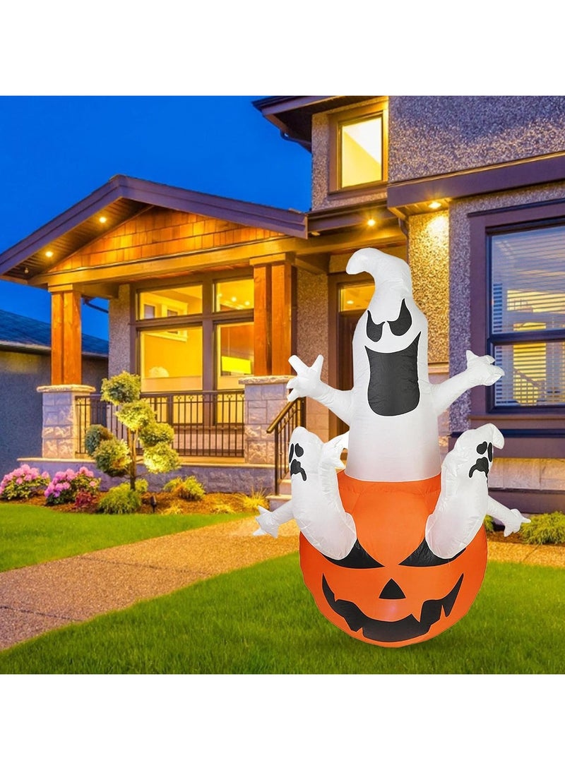 AUTOYSUR Holiday Decorations Inflatable Pumpkin Ghosts Lights,Outdoor Decorations Large Party Yard Decorations,1.8m White Ghost Pumpkin,Quick Inflating Ghost for Party Decorations - Image 4