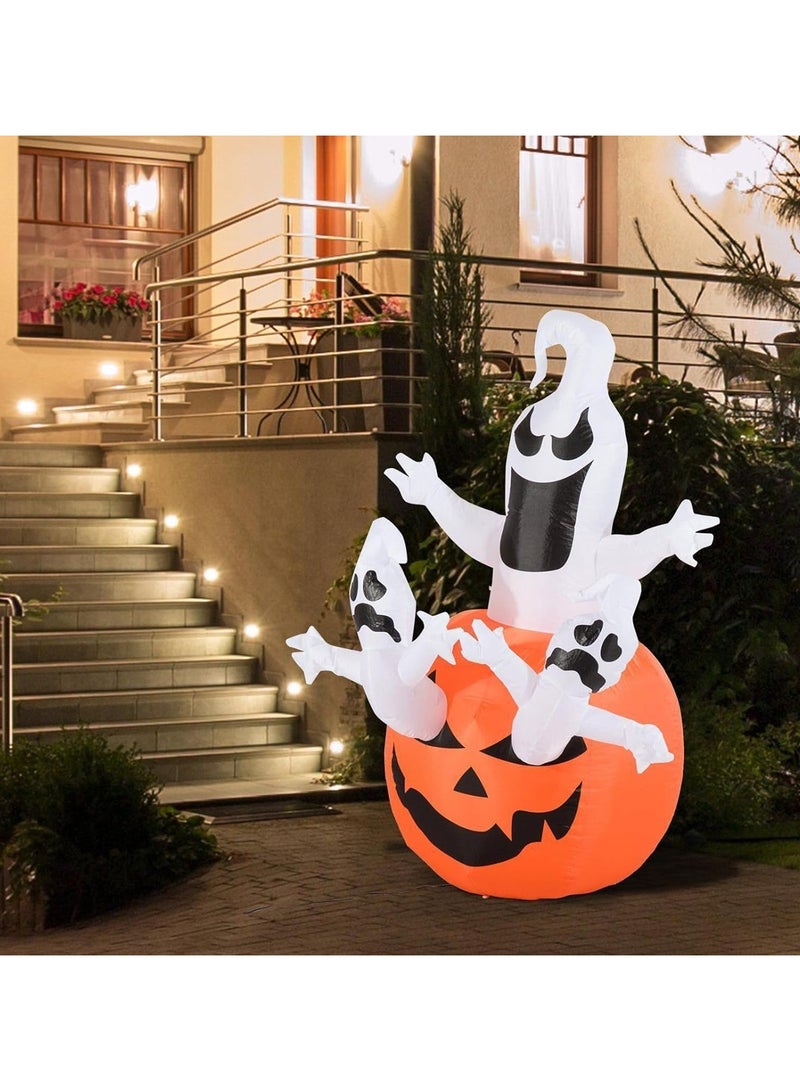 AUTOYSUR Holiday Decorations Inflatable Pumpkin Ghosts Lights,Outdoor Decorations Large Party Yard Decorations,1.8m White Ghost Pumpkin,Quick Inflating Ghost for Party Decorations - Image 5