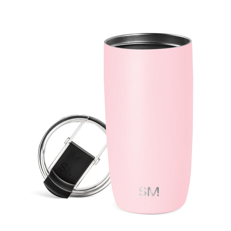 Simple Modern Travel Coffee Mug Tumbler with Flip Lid | Reusable Insulated Stainless Steel Cold Brew Iced Coffee Cup Thermos | Gifts for Women Men Him Her | Voyager Collection | 16oz | Blush - Image 1
