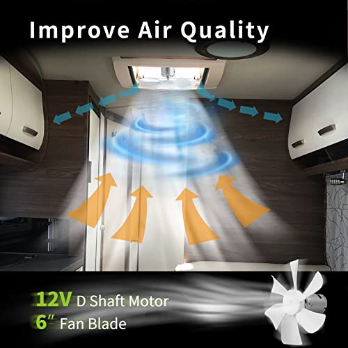 RVMATE شفاط هواء RVMATE بقطر 6 بوصات - شفرة مروحة RV بجهد 12 فولت - Image 2