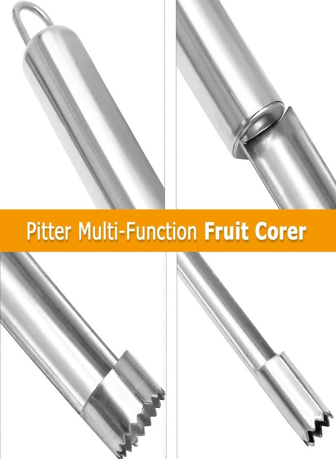Coufce Multi-Function Corer and Pitter Set 4 Pieces Stainless Steel Remover Tools for Apple, Pear, Cherry, Jujube, Red Dates Suitable for Home Kitchen - Image 5