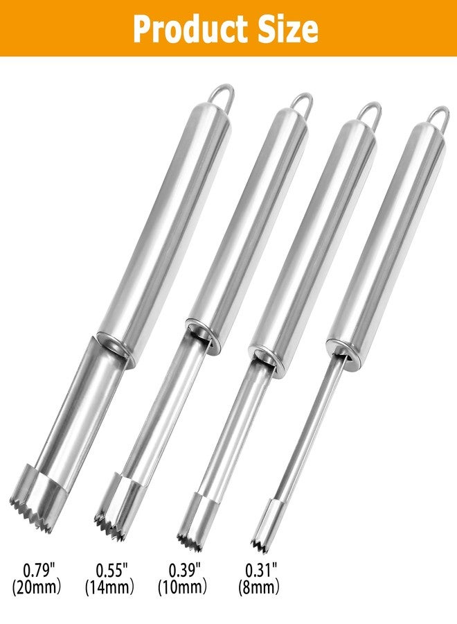 Coufce Multi-Function Corer and Pitter Set 4 Pieces Stainless Steel Remover Tools for Apple, Pear, Cherry, Jujube, Red Dates Suitable for Home Kitchen - Image 4