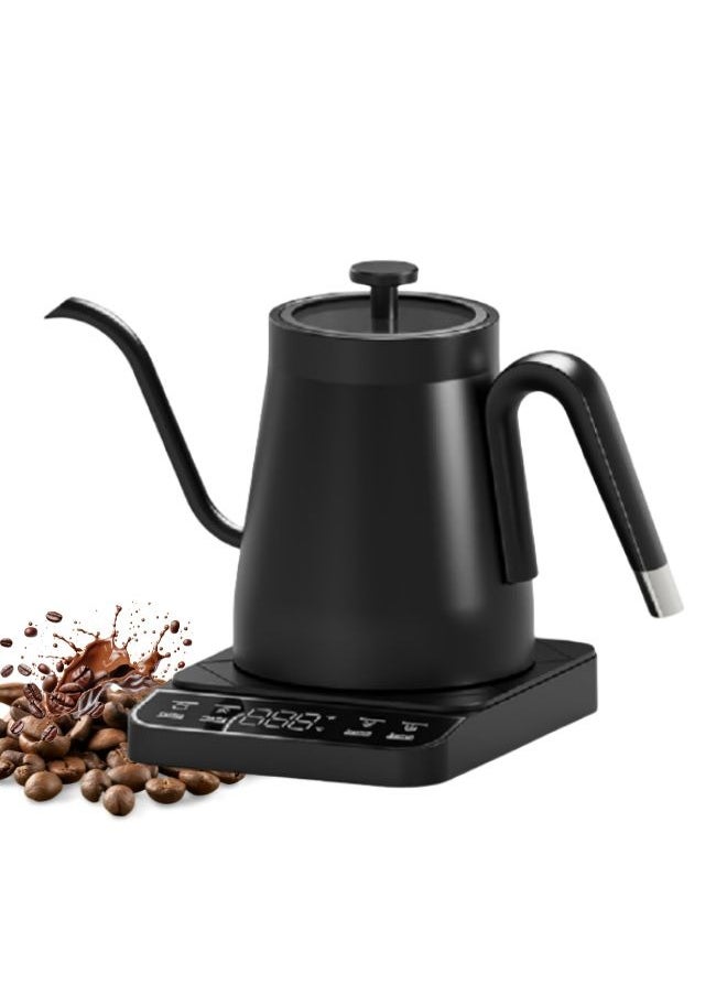 Joshberg Electric Gooseneck Kettle with Temperature Control,Pour Over Coffee Kettle for Coffee Tea Brewing, Visual Glass Lid, 1350W Rapid Heating, 0.8L, Black  - Image 1