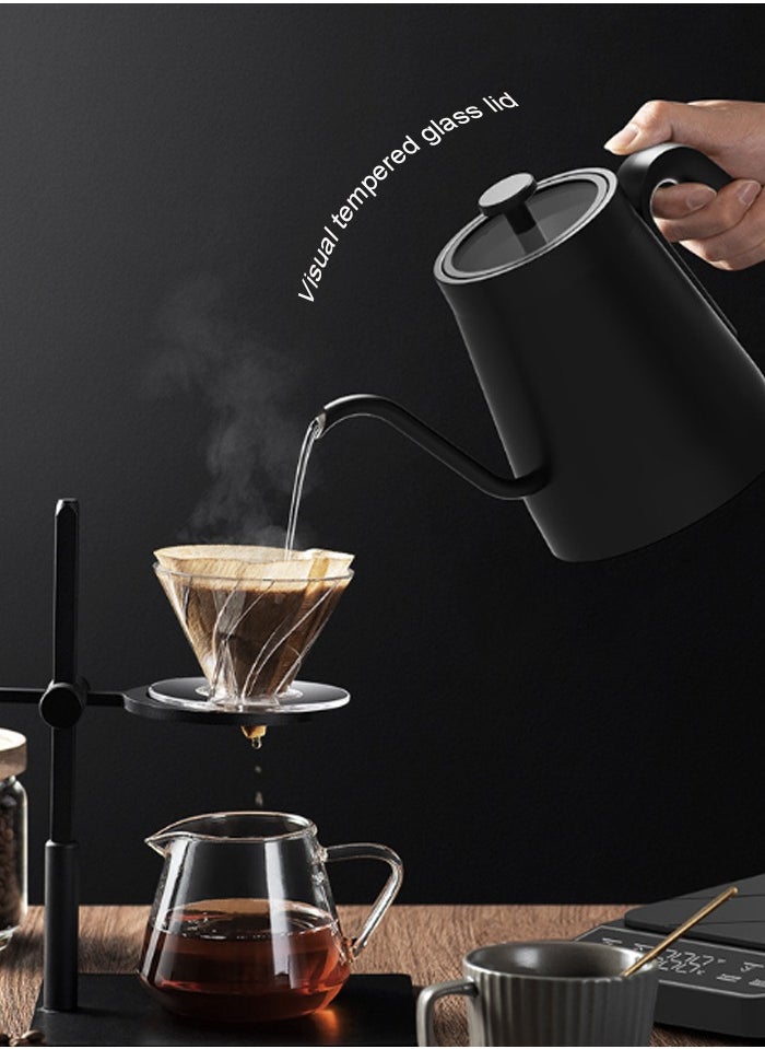 Joshberg Electric Gooseneck Kettle with Temperature Control,Pour Over Coffee Kettle for Coffee Tea Brewing, Visual Glass Lid, 1350W Rapid Heating, 0.8L, Black  - Image 3