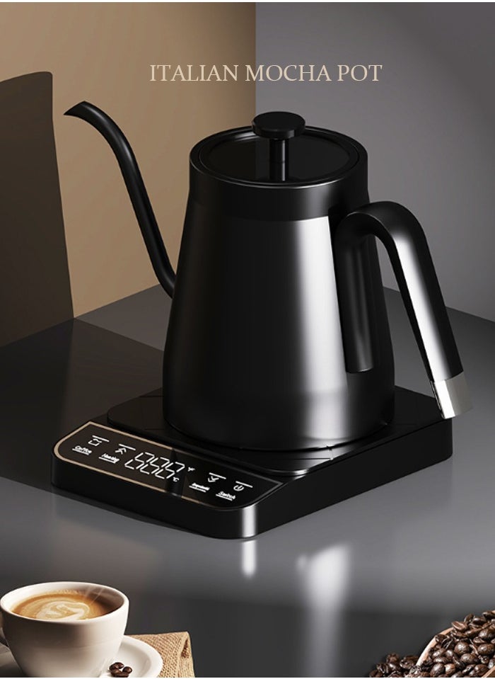 Joshberg Electric Gooseneck Kettle with Temperature Control,Pour Over Coffee Kettle for Coffee Tea Brewing, Visual Glass Lid, 1350W Rapid Heating, 0.8L, Black  - Image 4