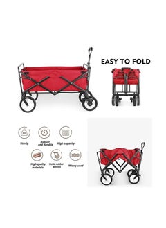 Egardenkart Foldable Utility Wagon Cart Trolley Utility Grocery Wagon for Camping Shopping  - Image 2