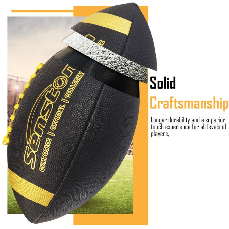 Senston Football Official Size 9/ Premium Composite Leather High School Size Football with Pump - Image 4