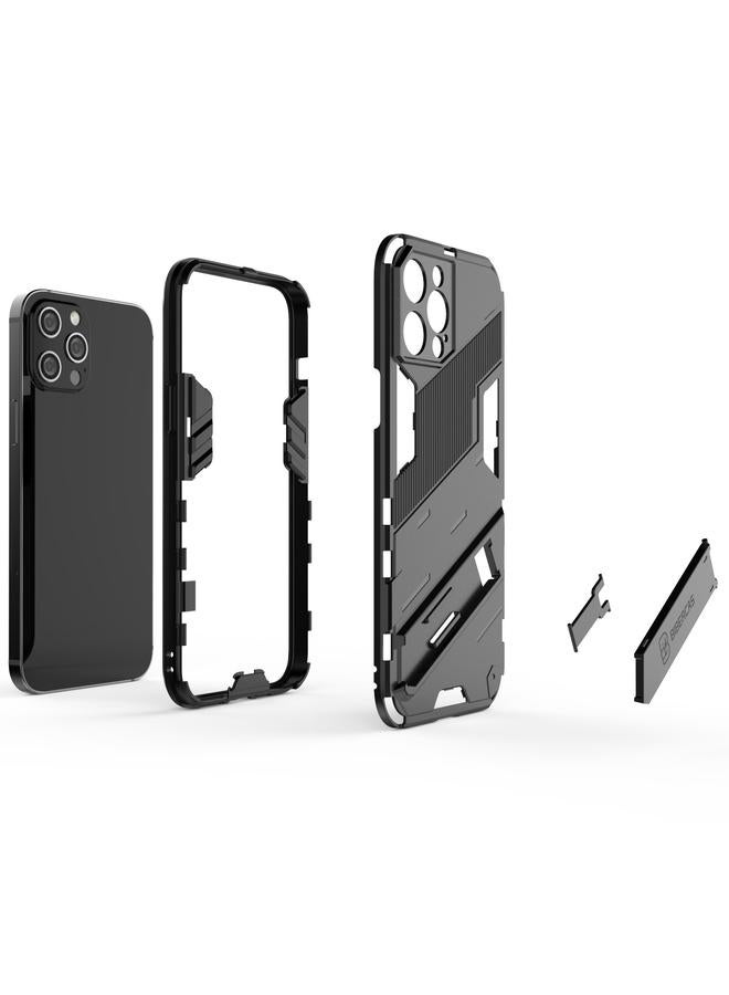 Zaboon Case For iPhone 12 Pro Max Punk Armor 2 in 1 PC + TPU Shockproof Case with Invisible Holder - Image 4