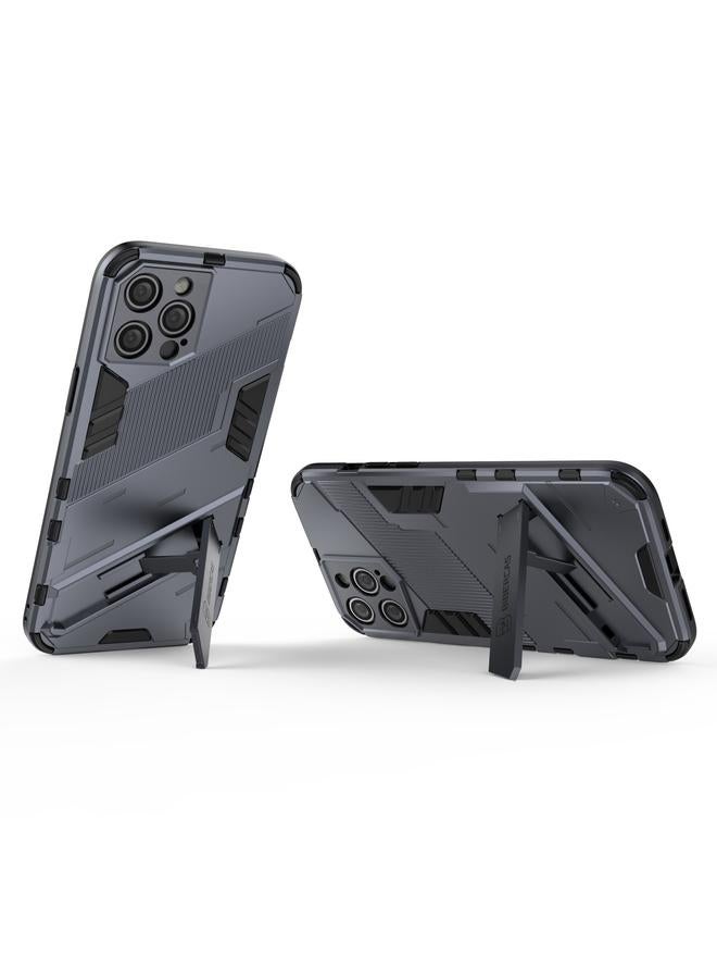 Zaboon Case For iPhone 12 Pro Max Punk Armor 2 in 1 PC + TPU Shockproof Case with Invisible Holder - Image 3