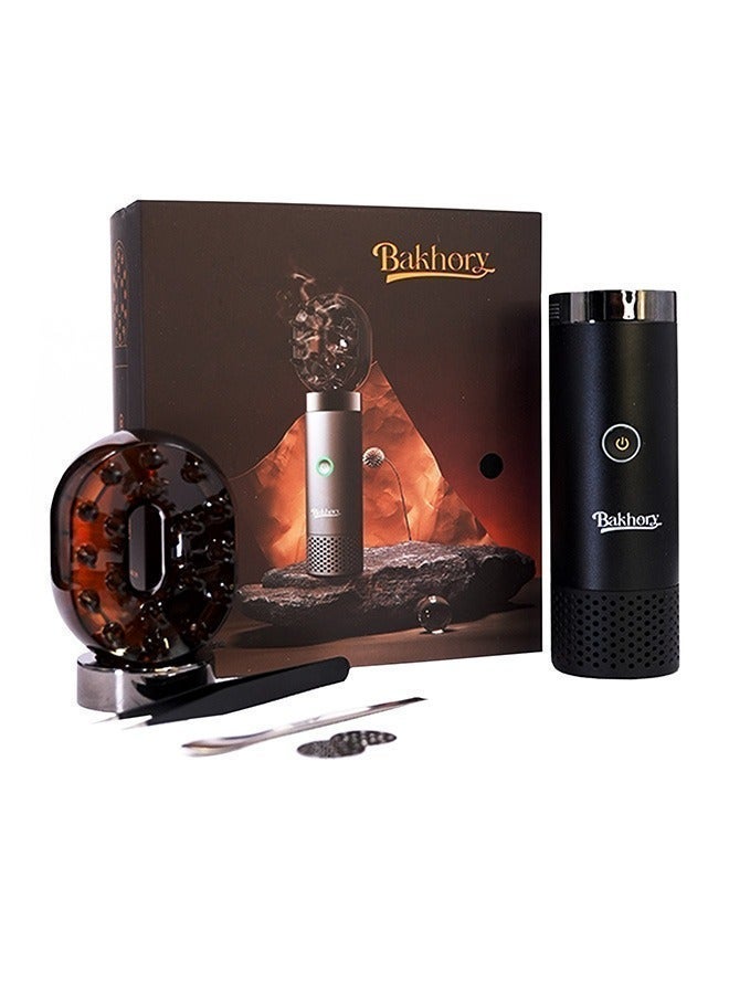 بخورى مبخرة كهربائية قابلة للشحن من النوع C للسيارة والمكتب والمنزل، لون أسود - Image 5