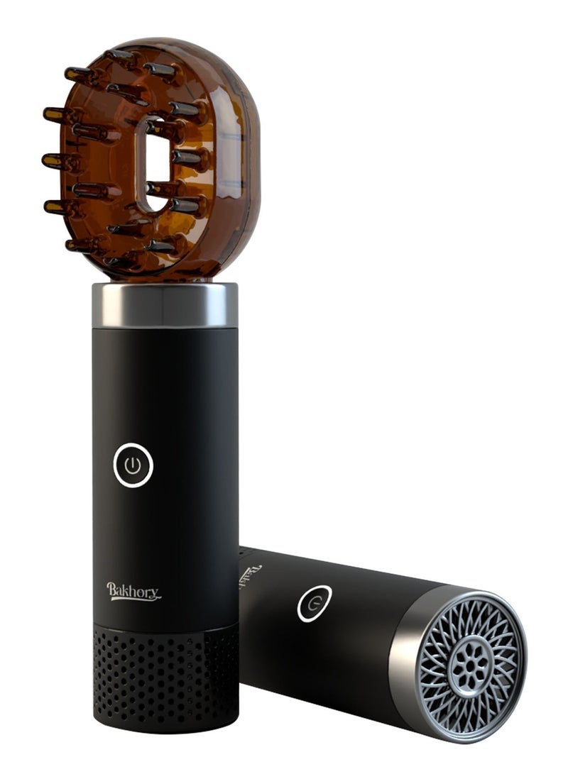 بخورى مبخرة كهربائية قابلة للشحن من النوع C للسيارة والمكتب والمنزل، لون أسود - Image 3
