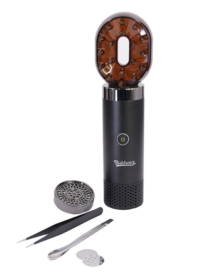 بخورى مبخرة كهربائية قابلة للشحن من النوع C للسيارة والمكتب والمنزل، لون أسود - Image 4