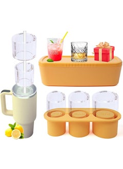 XiuWoo Ice Cube Tray for Stanley Cup,Ice Mold with Lid & Bin for 30&40 oz Stanley Tumblers Accessories,Easy Release Silicone Ice Maker for Ice Drink,Juice  - Image 1