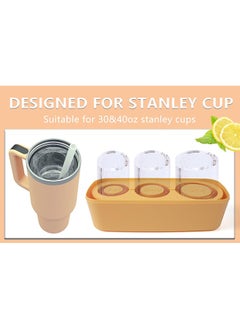 XiuWoo Ice Cube Tray for Stanley Cup,Ice Mold with Lid & Bin for 30&40 oz Stanley Tumblers Accessories,Easy Release Silicone Ice Maker for Ice Drink,Juice  - Image 2