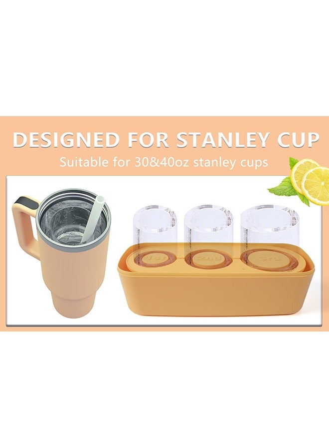 XiuWoo Ice Cube Tray for Stanley Cup,Ice Mold with Lid & Bin for 30&40 oz Stanley Tumblers Accessories,Easy Release Silicone Ice Maker for Ice Drink,Juice - Image 2