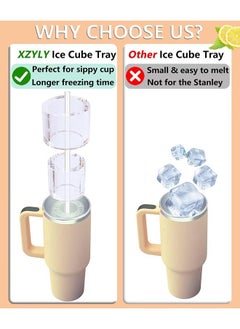 XiuWoo Ice Cube Tray for Stanley Cup,Ice Mold with Lid & Bin for 30&40 oz Stanley Tumblers Accessories,Easy Release Silicone Ice Maker for Ice Drink,Juice  - Image 3