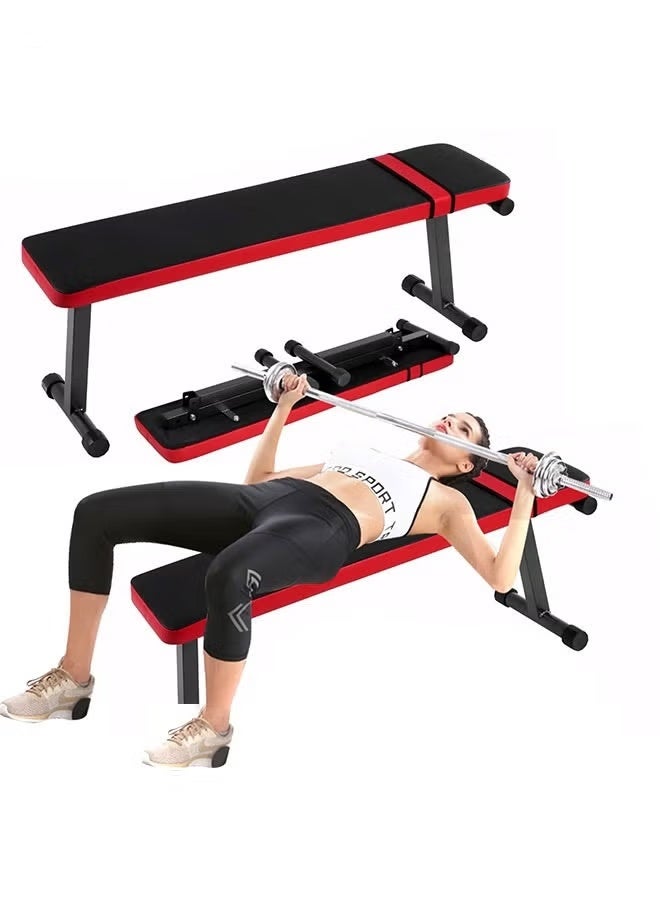 WALALLA Gym Quality Foldable Flat Bench For Multi-Purpose Weight Training And Ab Exercises , Foldable Flat Weight Bench Easy Assembly For Strength Training Bench Press - Image 1