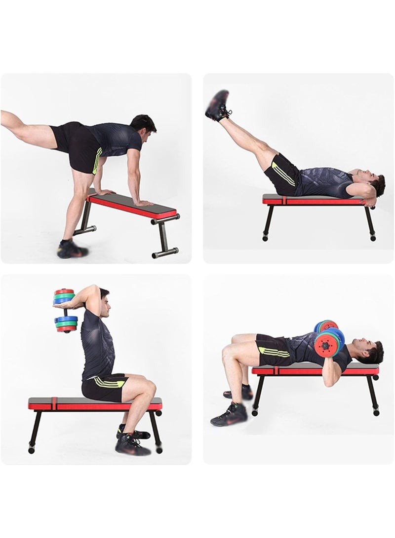 WALALLA Gym Quality Foldable Flat Bench For Multi-Purpose Weight Training And Ab Exercises , Foldable Flat Weight Bench Easy Assembly For Strength Training Bench Press - Image 2