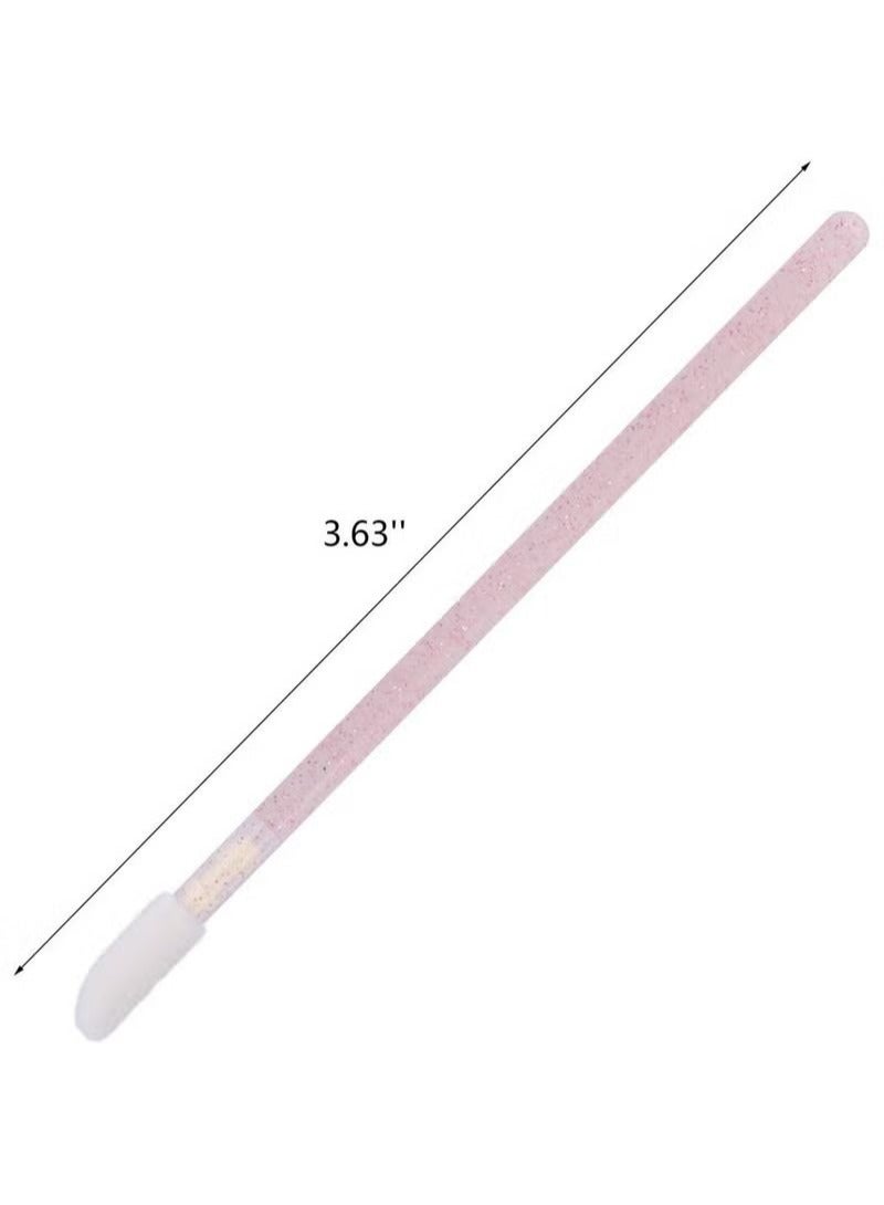 Generic 100 Pcs Disposable Crystal Lip Brushes Make Up Lip Brushes Lipstick Lip Gloss Wands Eyeshadow Brushes Applicator Tool Makeup Beauty Tool Kits (Pink)  - Image 5