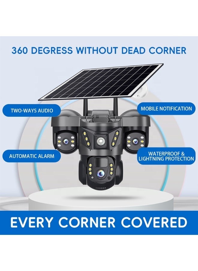 ELTRAZONE 6MP Triple-Lens Solar-Powered 4G Outdoor Security Camera with AI Human Detection, Two-Way Audio, PTZ Pan-Tilt, Night Vision, IP66 Waterproof, Cloud & SD Storage - Image 2