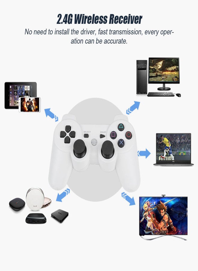 Wireless Bluetooth Gamepad Game Controller Full featured Game Handle For PS3 (White) - Image 3