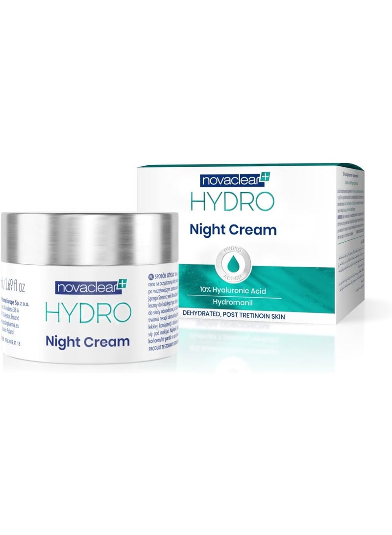 Novaclear Hydro Night Cream 50ml – Lightweight Gel Moisturizer with Hyaluronic Acid, Vitamin E & Antioxidants - Image 2