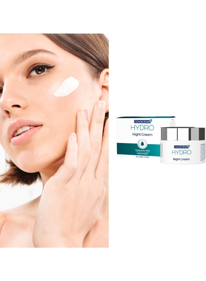 Novaclear Hydro Night Cream 50ml – Lightweight Gel Moisturizer with Hyaluronic Acid, Vitamin E & Antioxidants - Image 3