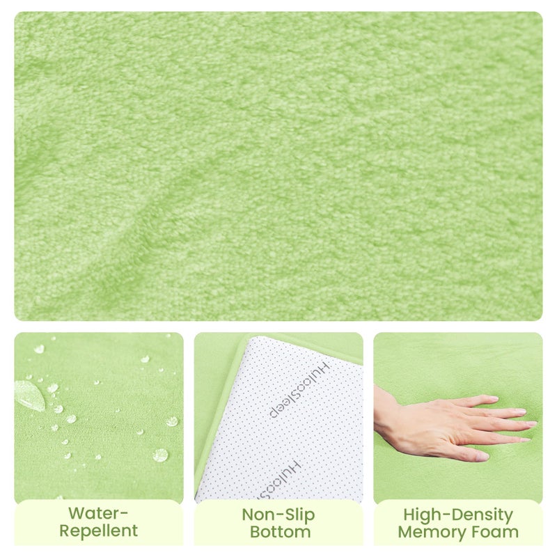 Huloo Sleep Baby Play Mat for Floor,1.3" Thick Elasti-Foam 50"Ã—50" Playpen Mat for Tummy Time,Water Repellent Soft Coral Velvet for Toddler,Infant,Kids,Non-Slip Backing Safe for Crawling(Light Green) - Image 5
