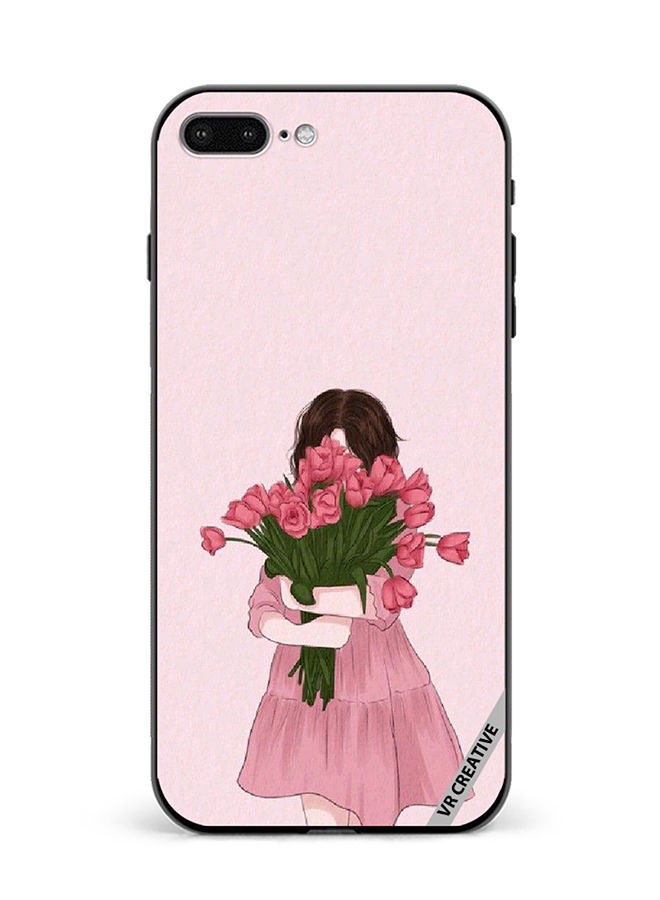 VR CREATIVE Protective Case Cover For Apple iPhone 7 Plus/8 Plus Girl Hugging Bouquet Design Multicolour - Image 1