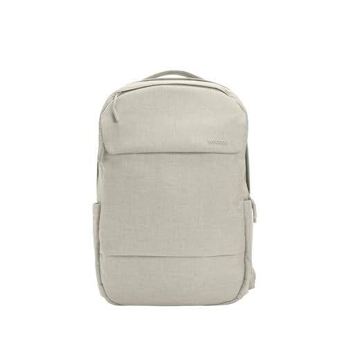 Incase Crosstown Backpack – 20L Everyday Laptop Backpack for Work, Travel – 16" Faux Fur Laptop Sleeve, External Front Pocket, Water Bottle Pockets, Travel Pass Through - Limestone - Image 1