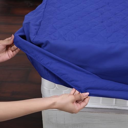 AVI Ultra Soft Waterproof Quilted Fitted Mattress Protector King Size Breathable Hypoallergenic Noiseless Bed Protector Mattresses Cover (King 72x78 inch | 6x6.5 ft, Navy Blue) - Image 3