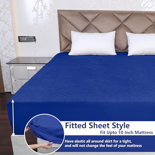 AVI Ultra Soft Waterproof Quilted Fitted Mattress Protector King Size Breathable Hypoallergenic Noiseless Bed Protector Mattresses Cover (King 72x78 inch | 6x6.5 ft, Navy Blue) - Image 2