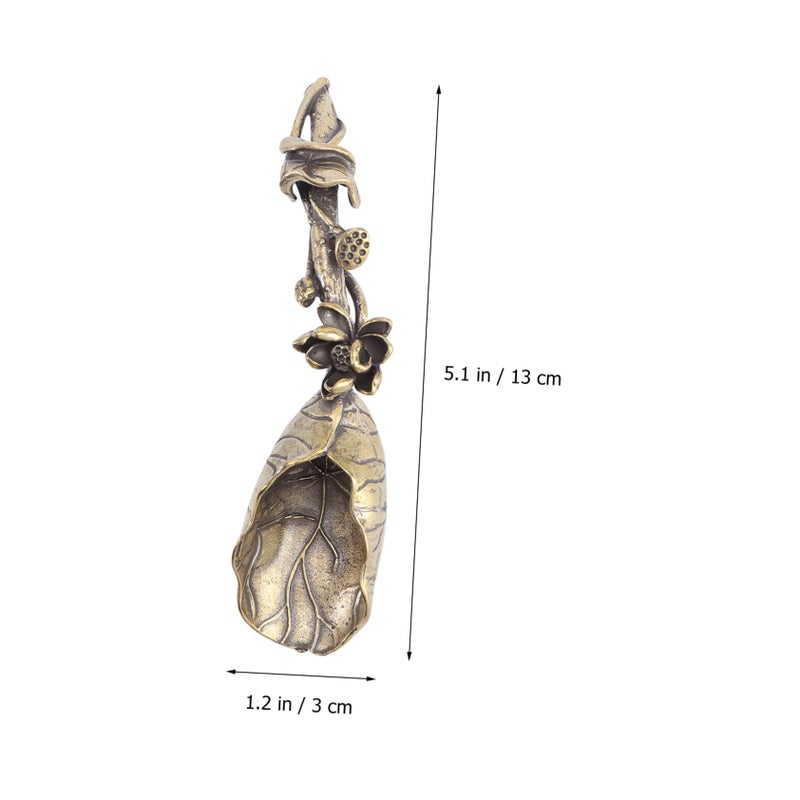 VOSAREA Copper Tea Spoon Leaf Tea Spoon Loose Matcha Scoop Metal Mini Ice Scoop Mini s Salt for Home Kitchen or Restaurant - Image 2