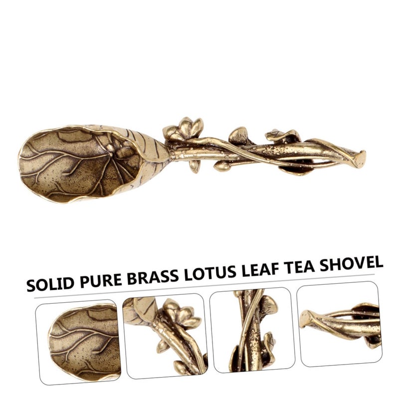 VOSAREA Copper Tea Spoon Leaf Tea Spoon Loose Matcha Scoop Metal Mini Ice Scoop Mini s Salt for Home Kitchen or Restaurant - Image 3