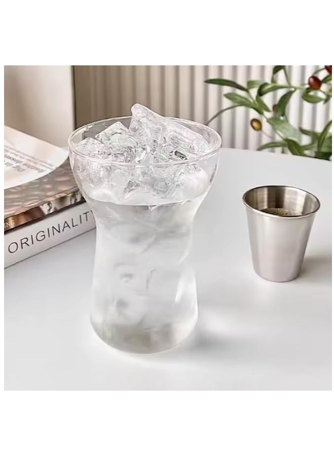 بورتال كوب زجاجي طويل لمياه الشرب او القهوة اوالمشروبات الباردة 350 مل (شفاف)  - Image 1