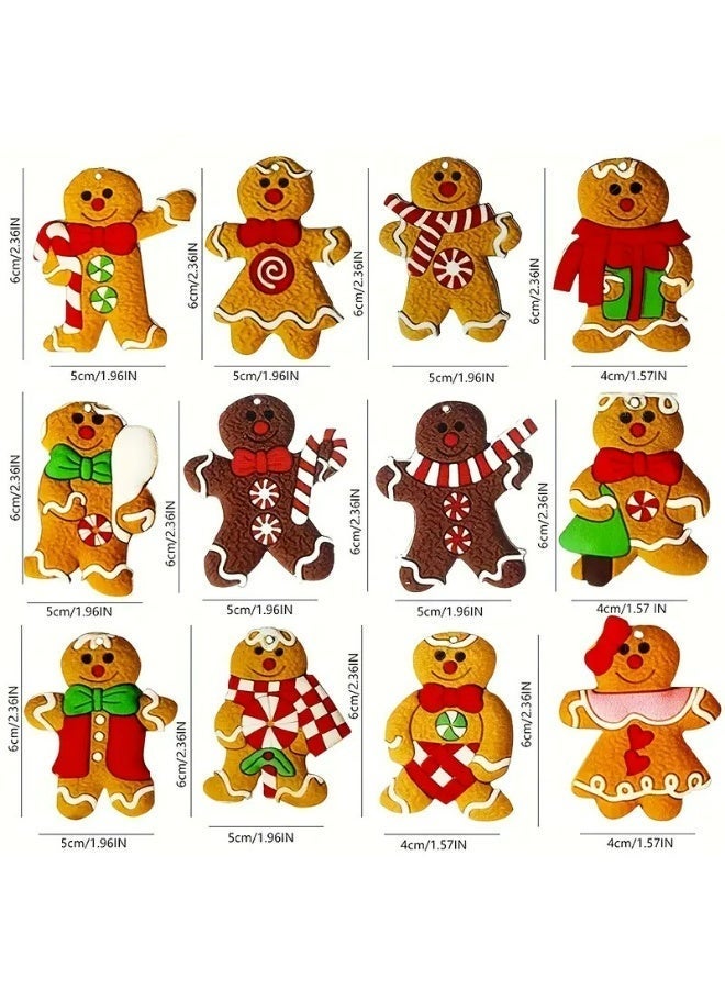 Kandid مجموعة زينة شجرة عيد الميلاد KANDiD، زينة رجل الثلج، الرنة، والدب للمنزل والحديقة، زينة حفلات (10 قطع - خبز الزنجبيل) - Image 3