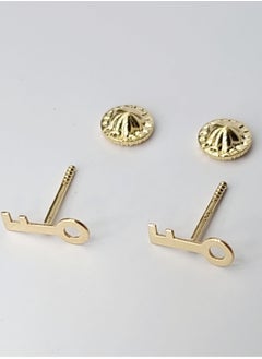 Hamsa.ae 18K Pure Gold Key Screw Earring Set  - Image 1