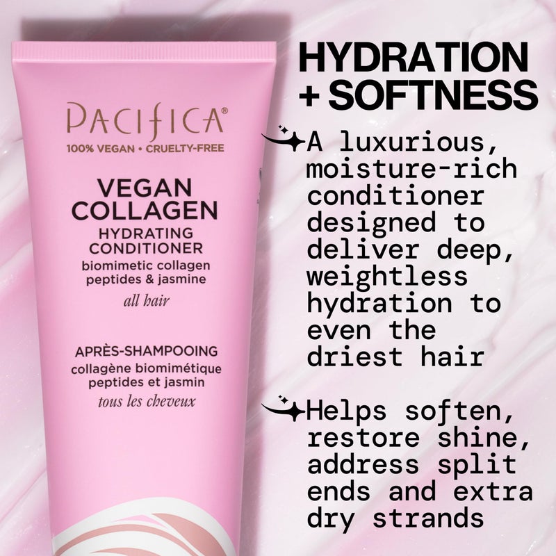 Pacifica Vegan Collagen Hydrating Shampoo & Conditioner Set â€“ Moisturizing Hair Care for Dry Brittle Hair, Biotin & Avocado Oil for Strength & Shine, Thickening Clean Vegan Dermatologist Tested, 12 oz - Image 4