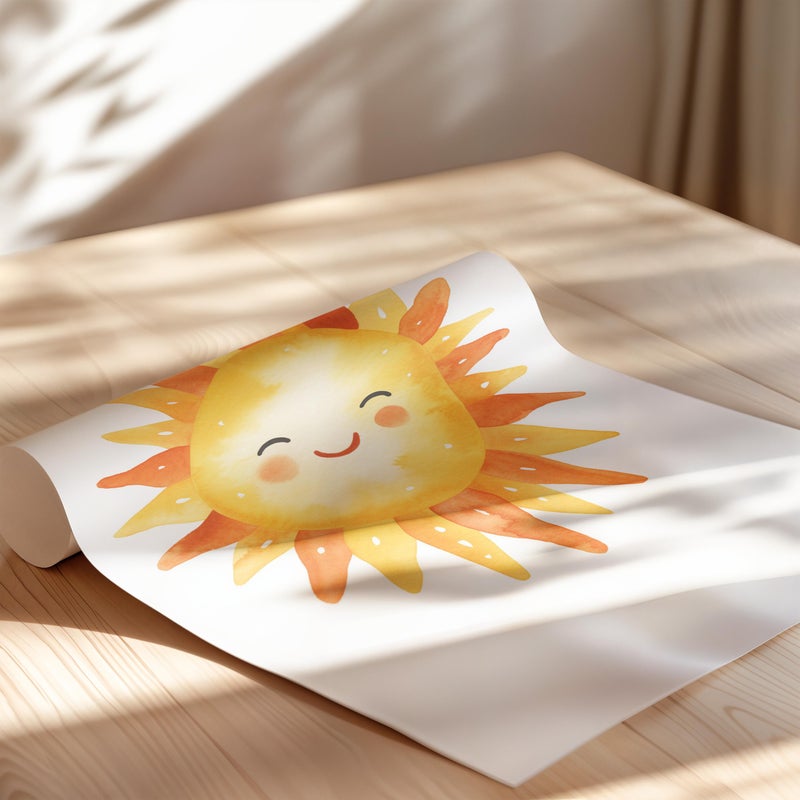 TNESSENTIAL Aesthetic Smiling Sun Wall Art Print or Canvas, You Are My Sunshine Minimalist Sun Poster, Aesthetic Kids Bedroom Perfect Gift For Kids - Image 2