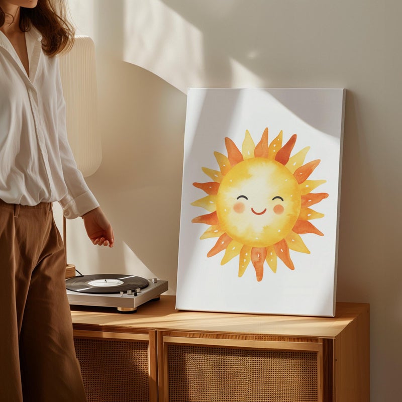 TNESSENTIAL Aesthetic Smiling Sun Wall Art Print or Canvas, You Are My Sunshine Minimalist Sun Poster, Aesthetic Kids Bedroom Perfect Gift For Kids - Image 5