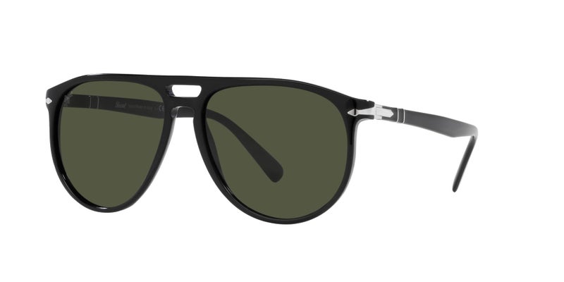Persol PO3311S Aviator Sunglasses, Black/Green, 58 mm - Image 2